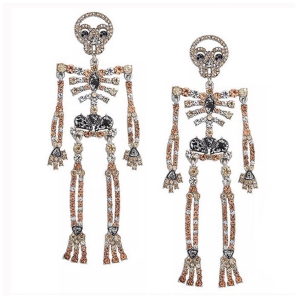 BaubleBar Jewelry - BAUBLEBAR • Halloween Bones Skeleton Crystal Statement Earrings